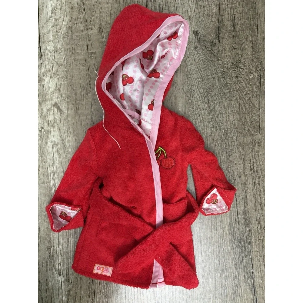 og dolls cherry robe red hooded Clothing Battat Our Generation