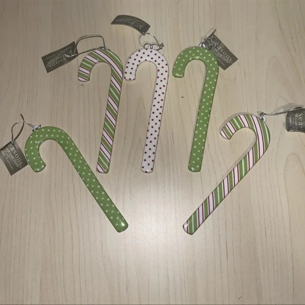 seasons of cannon falls ornaments lot of 5 candy canes