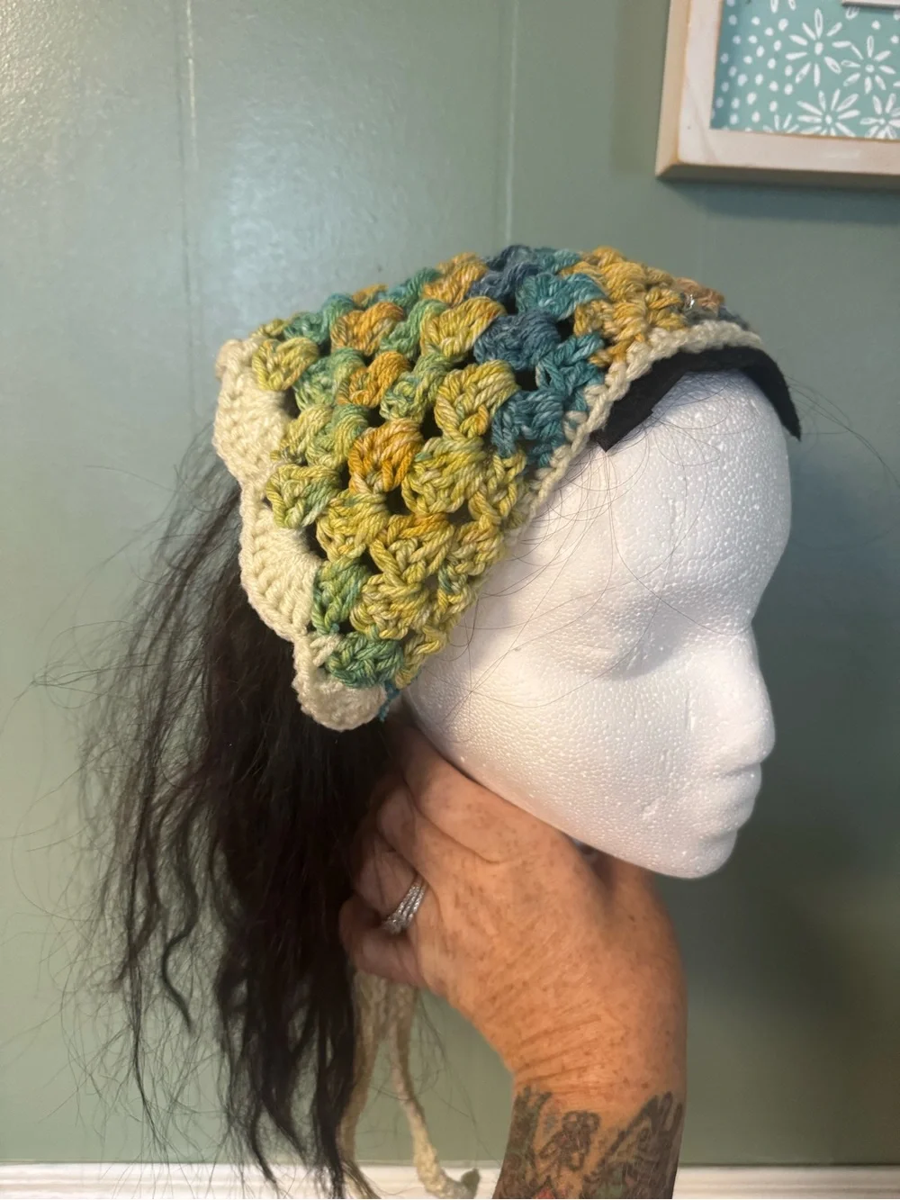 Handmade crocheted scalloped