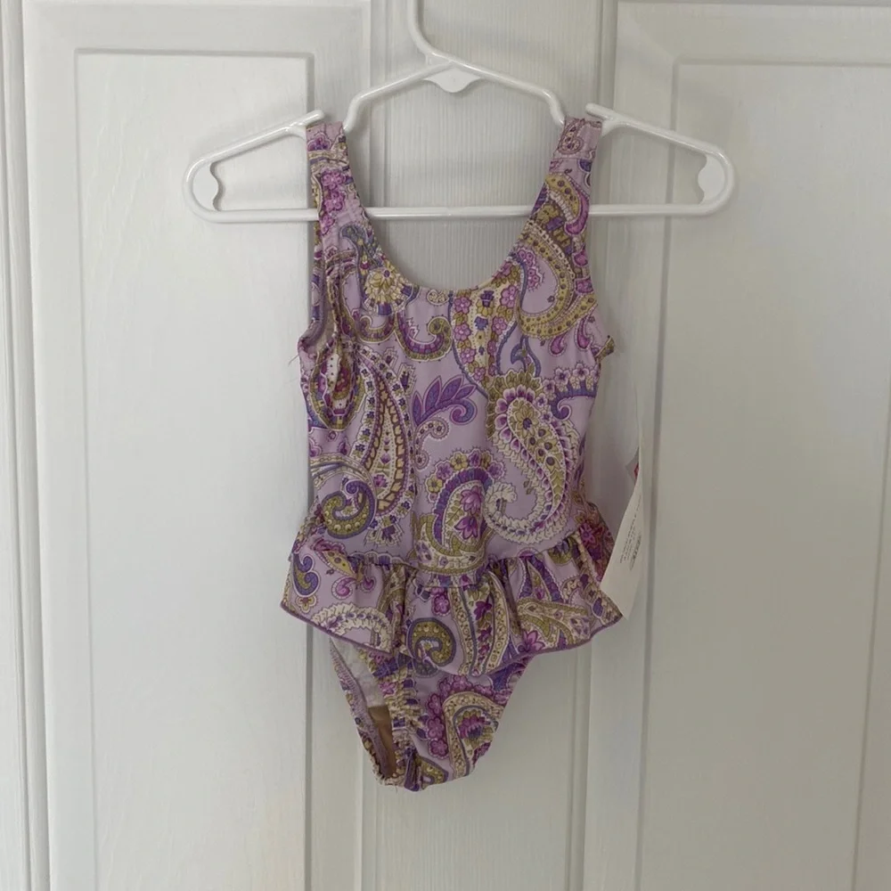Baby Girl Ruffle Purple One Piece Swim Suit