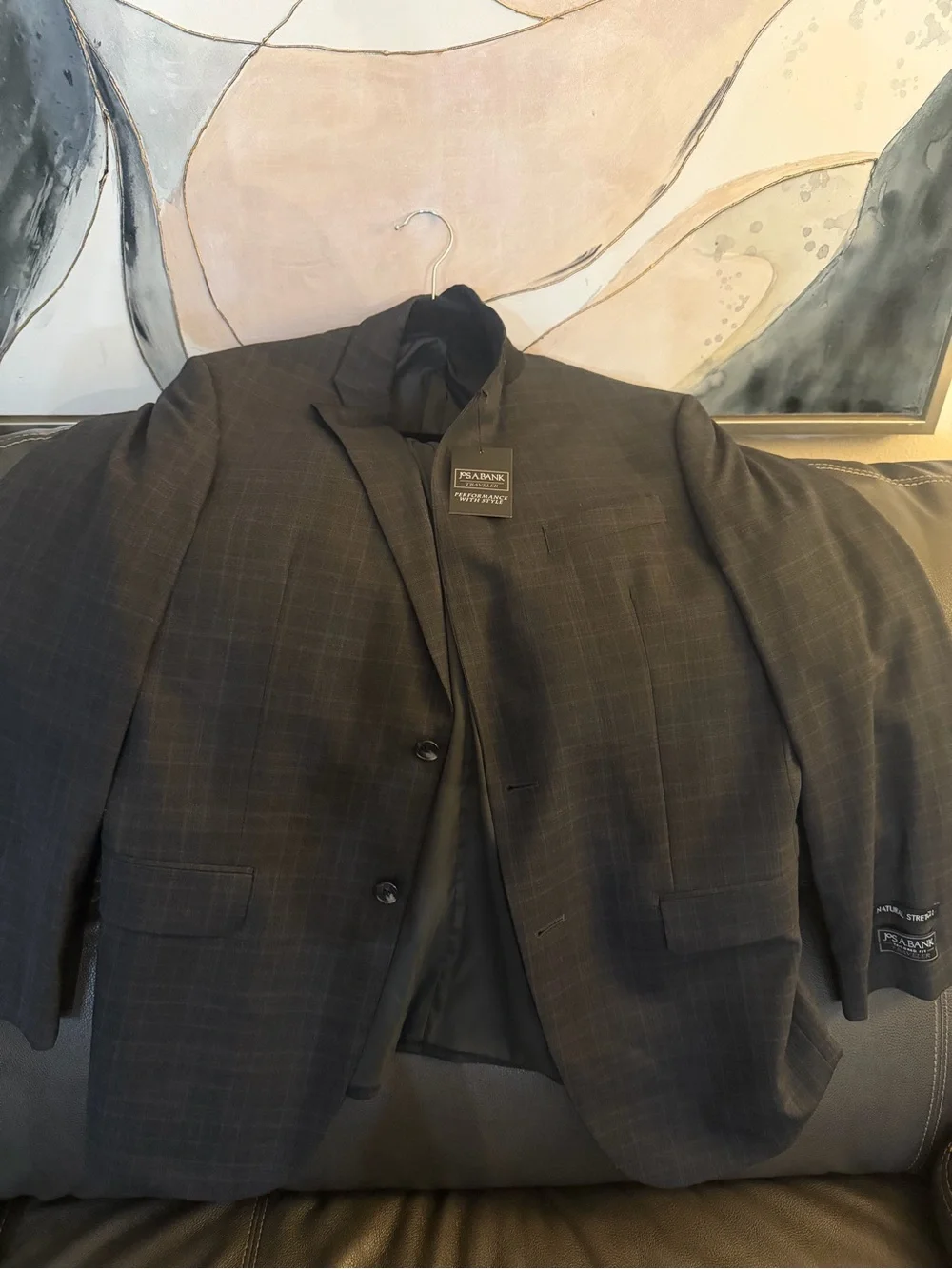 Jos. A. Bank charcoal plaid