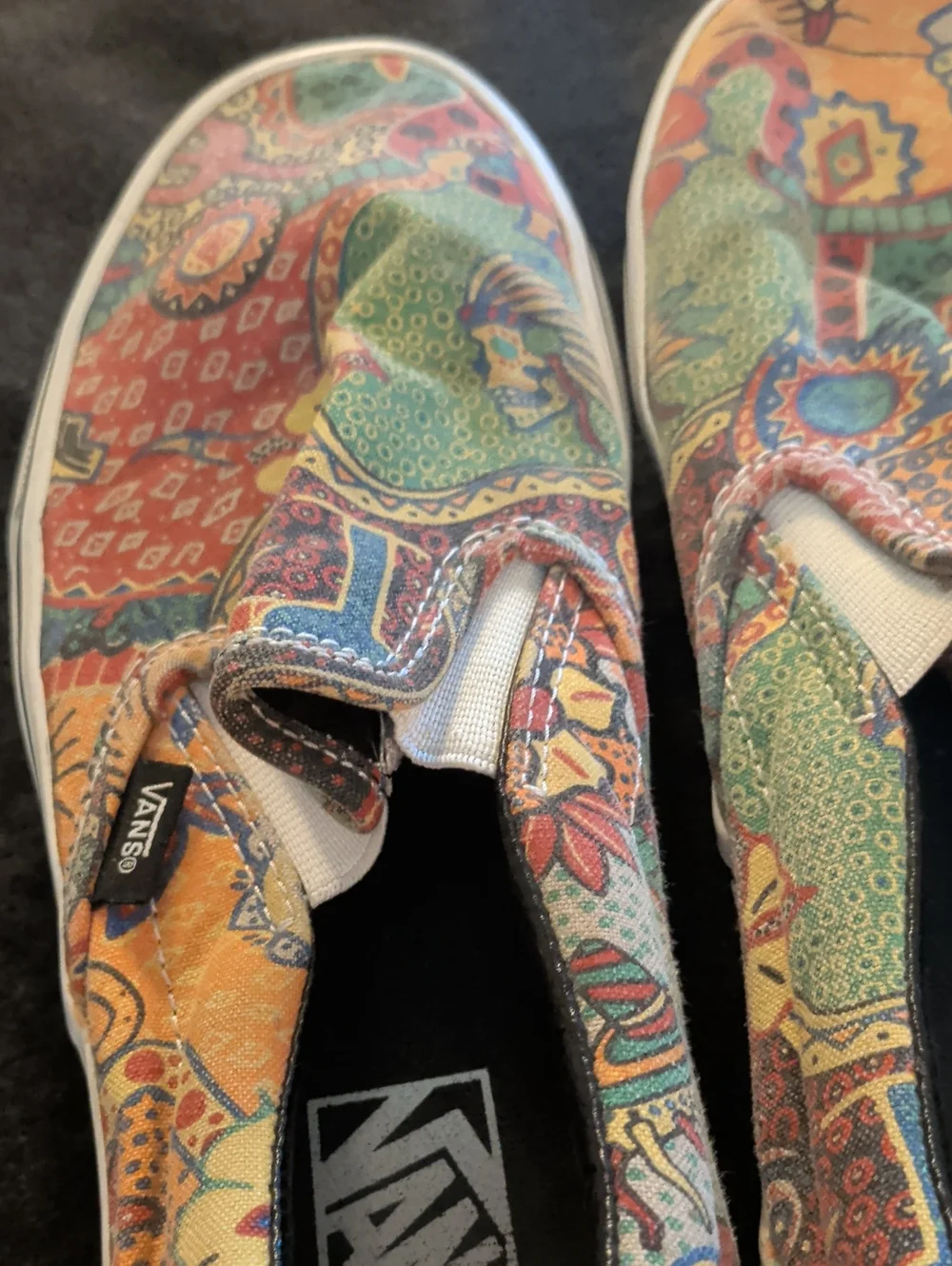 Vans Slip-On Sneakers with Multicolor Paisley Print