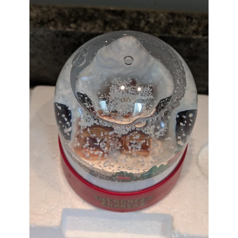 Evergreen Express Musical Christmas Train Snow Globe Dome Roman Vintage VIDEO