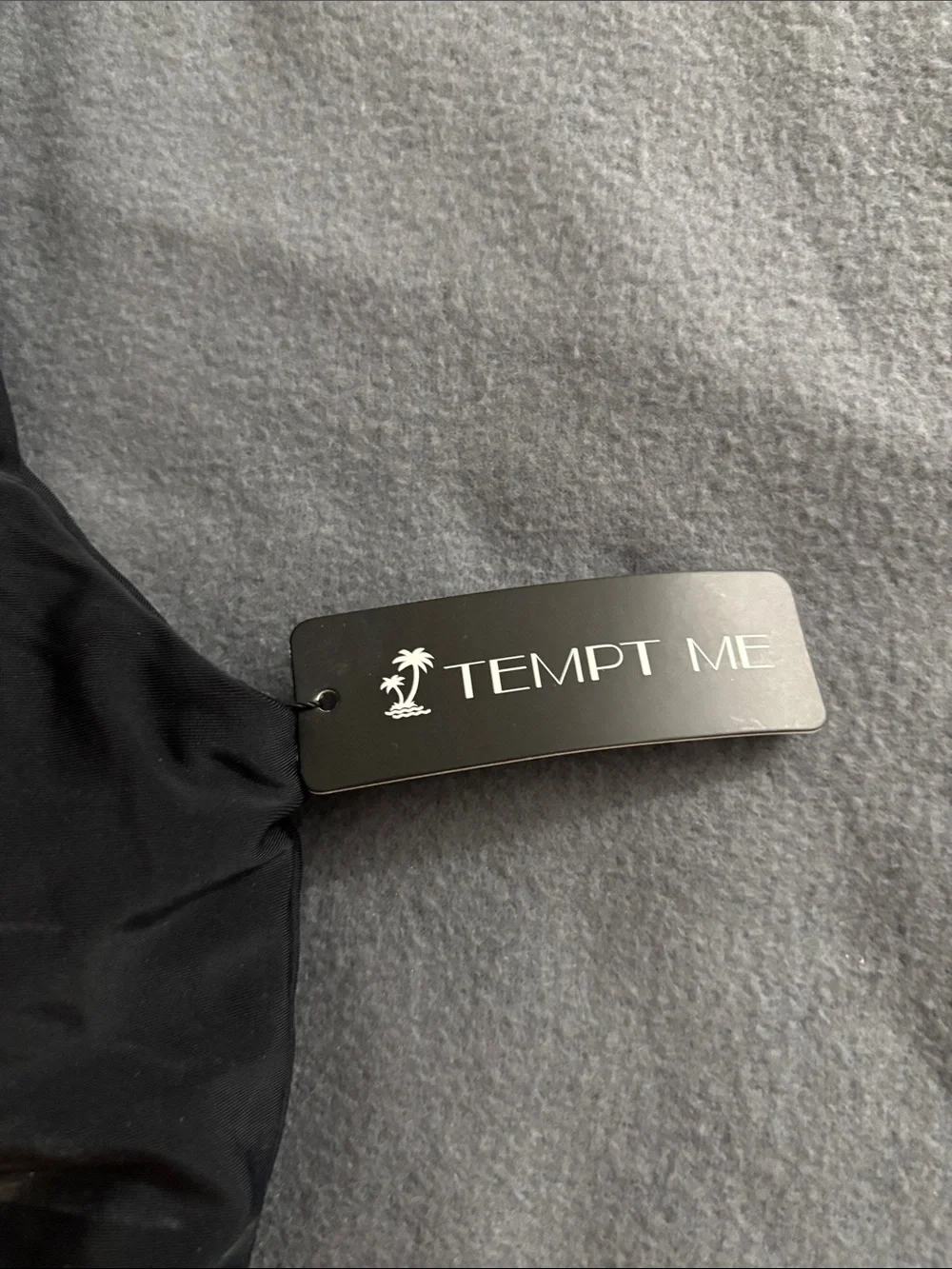 Tempt Me Black Stripe High Waisted Bikini Set Medium NWT