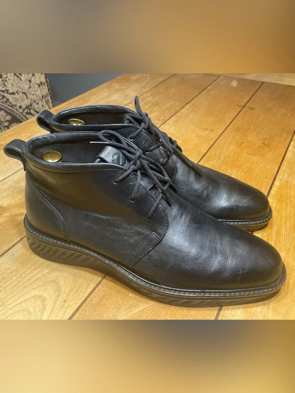 Ecco Men's St.1 Hybrid Black Leather Chukka Boots GTX GoreTex US 9-9.5 EU 43 EUC