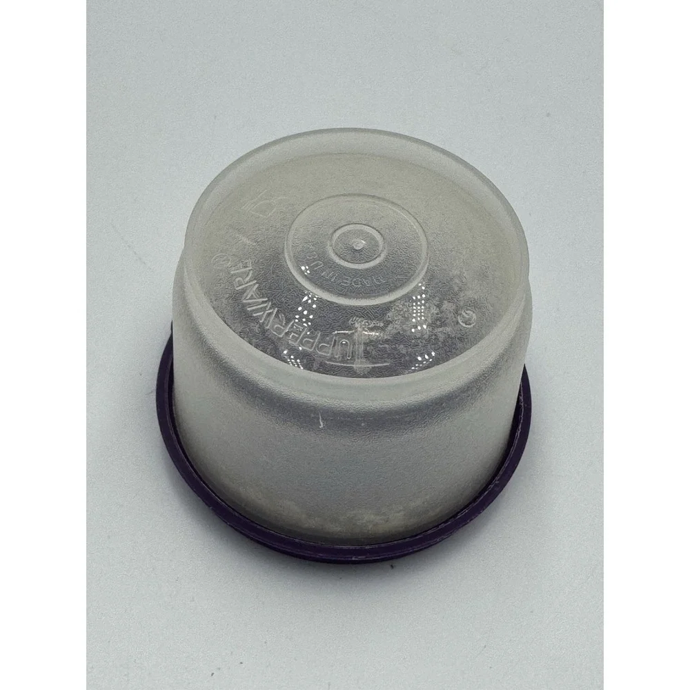 Tupperware Clear Snack Container With Purple Lid