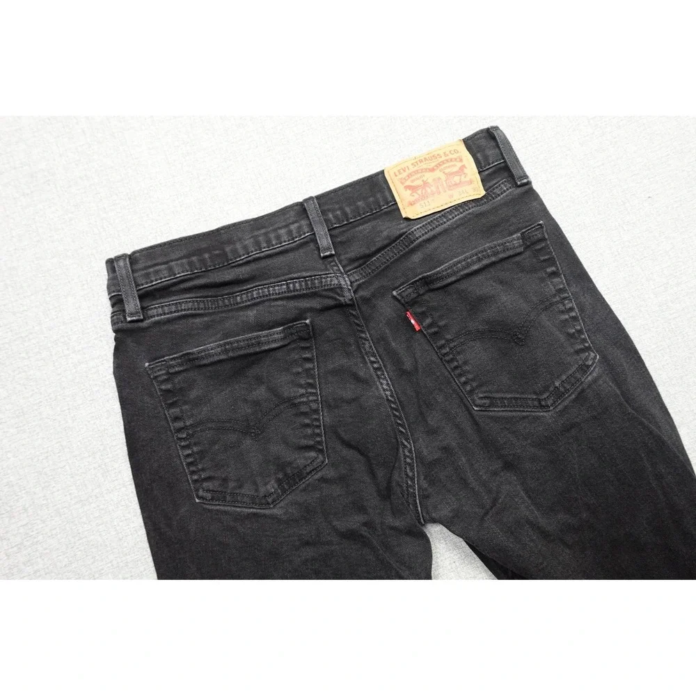 Levi's 511 Slim Fit Jeans Mens 34x30 Black Dark Wash Stretch Denim Casual Pants