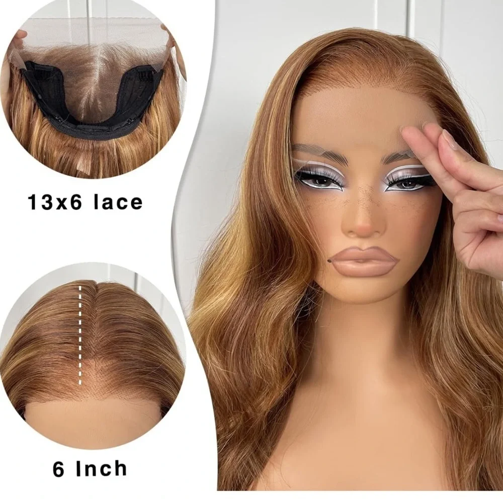 Blooming Hair Highlight Ombre Glueless High-Quality Synthetic Blend Lace Front…
