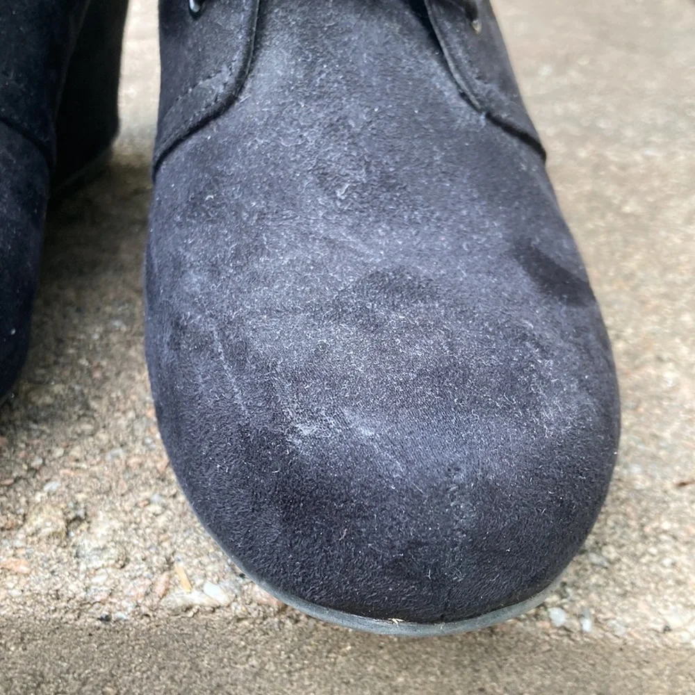 X-APPEAL‎ Black Suede Wedges “Flynn”