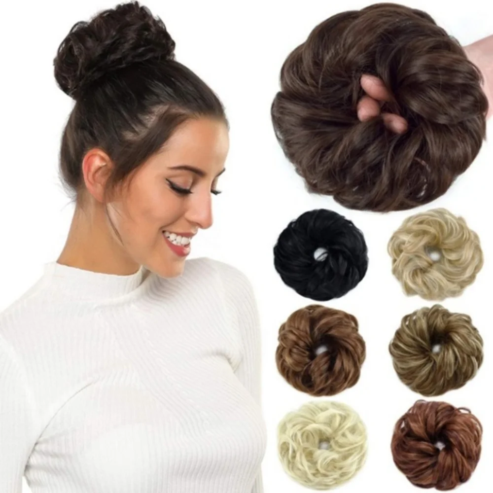 Blooming Hair Medium Brown Messy Bun Exten…