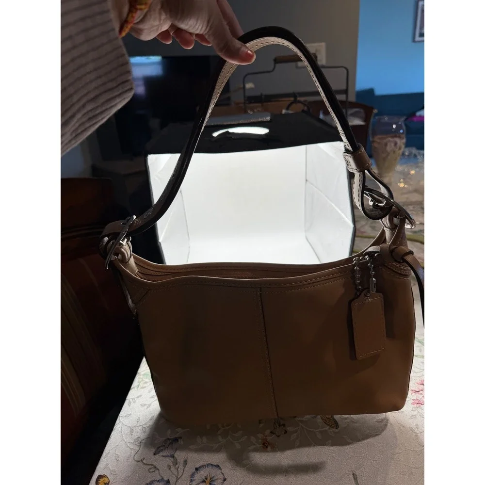 Coach‎ Ergo Tan Leather Hobo Bag Shoulder Purse F13354 Lilac Lining