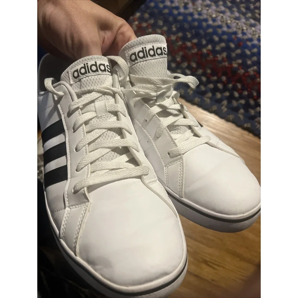Adidas Men's Vs Pace Sneaker Size 12‎ White Black Three Stripe Athletic