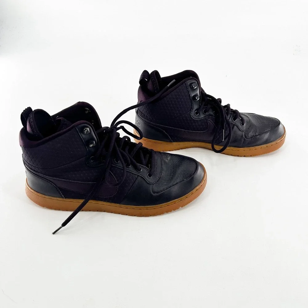 Nike Ebernon Mid Winter Mens 9.5 Burgundy Good AQ8754-600 Gum Sole Sneakers