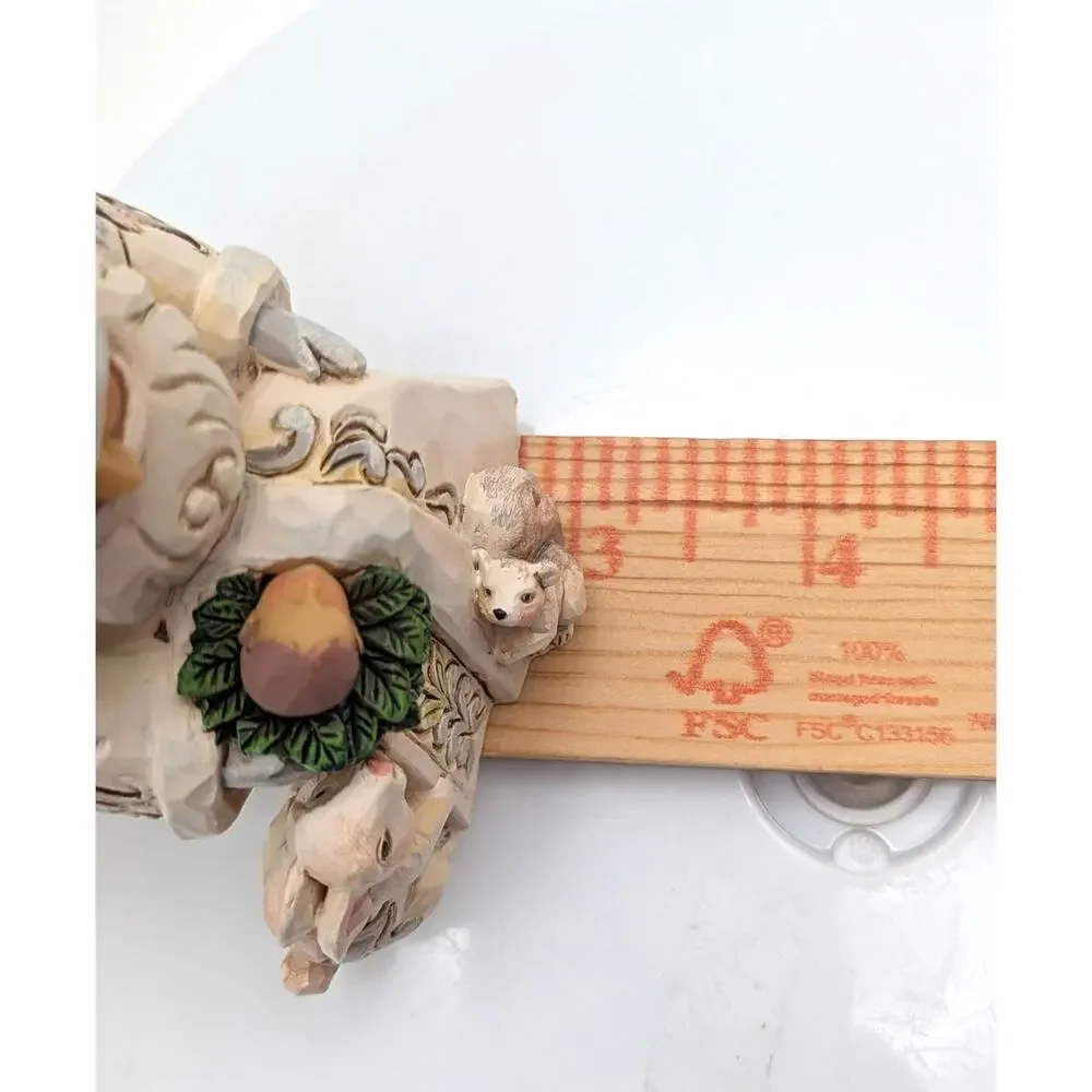 JIM SHORE Santa Ornament White Woodland Baby Jesus Bunny Squirrel Boxed
