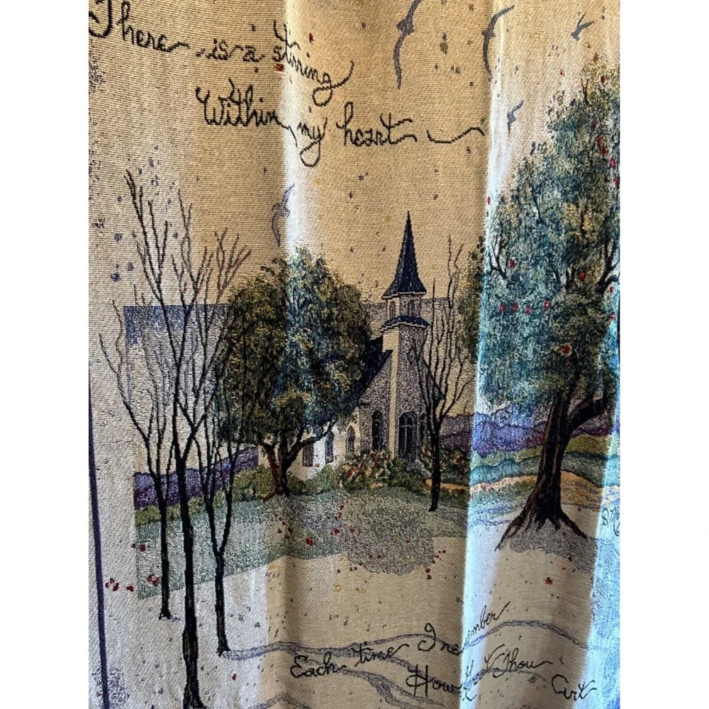 Vtg Amazing Grace Tapestry Afghan Throw Blanket Simply Home Made In USA 2002 NWT