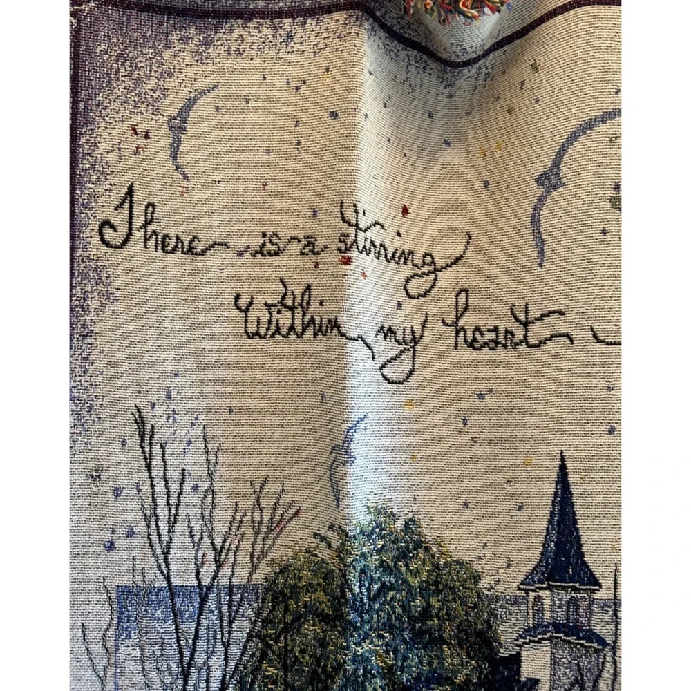 Vtg Amazing Grace Tapestry Afghan Throw Blanket Simply Home Made In USA 2002 NWT