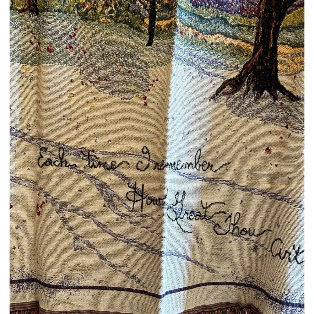 Vtg Amazing Grace Tapestry Afghan Throw Blanket Simply Home Made In USA 2002 NWT