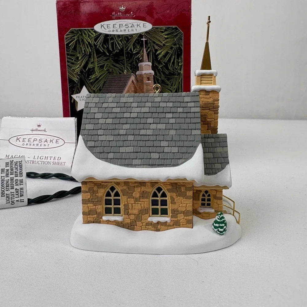 Hallmark Keepsake Stone‎ Church Candlelight Services 1998 Magic Lighted Ornament