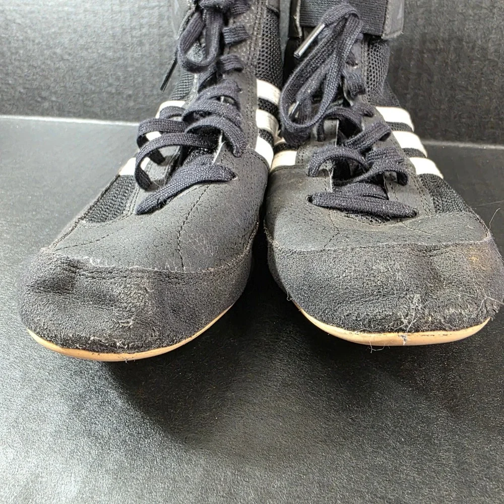 Adidas HVC Wrestling Shoes Mens 7 Black White Combat Grappling Training MMA