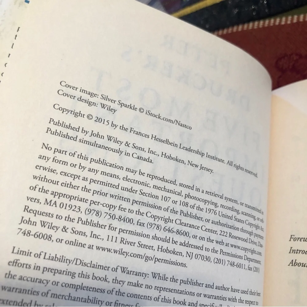 Peter Drucker's Five Most Important Questions : Enduring Wisdom for Today's...