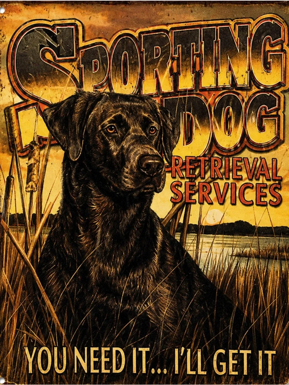 NEW Sporting Dog Retrieval Services Metal Sign