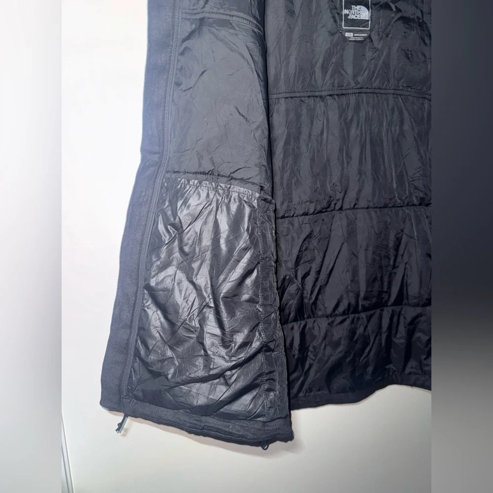 The North Face Zip Up Vest Stand Up Collar Wool Blend Black/Grey Size Large
