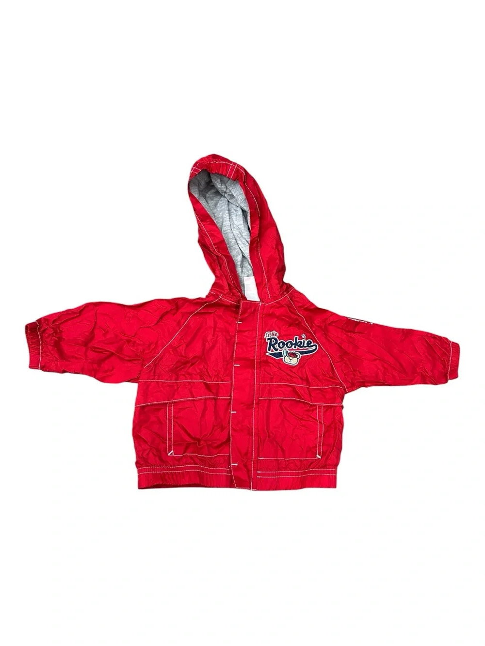 Vintage Baby Q‎ Y2K Red Little Rookie Windbreaker Jacket Size 6-9 Months