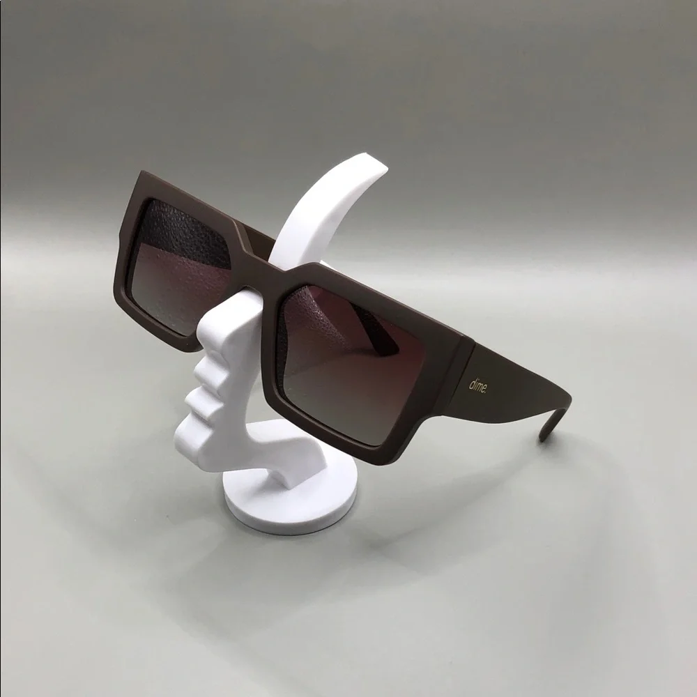 Dime Optics Sunset Sunglasse Square Gradeint Lens Sharp Cat Eye Frame Brown