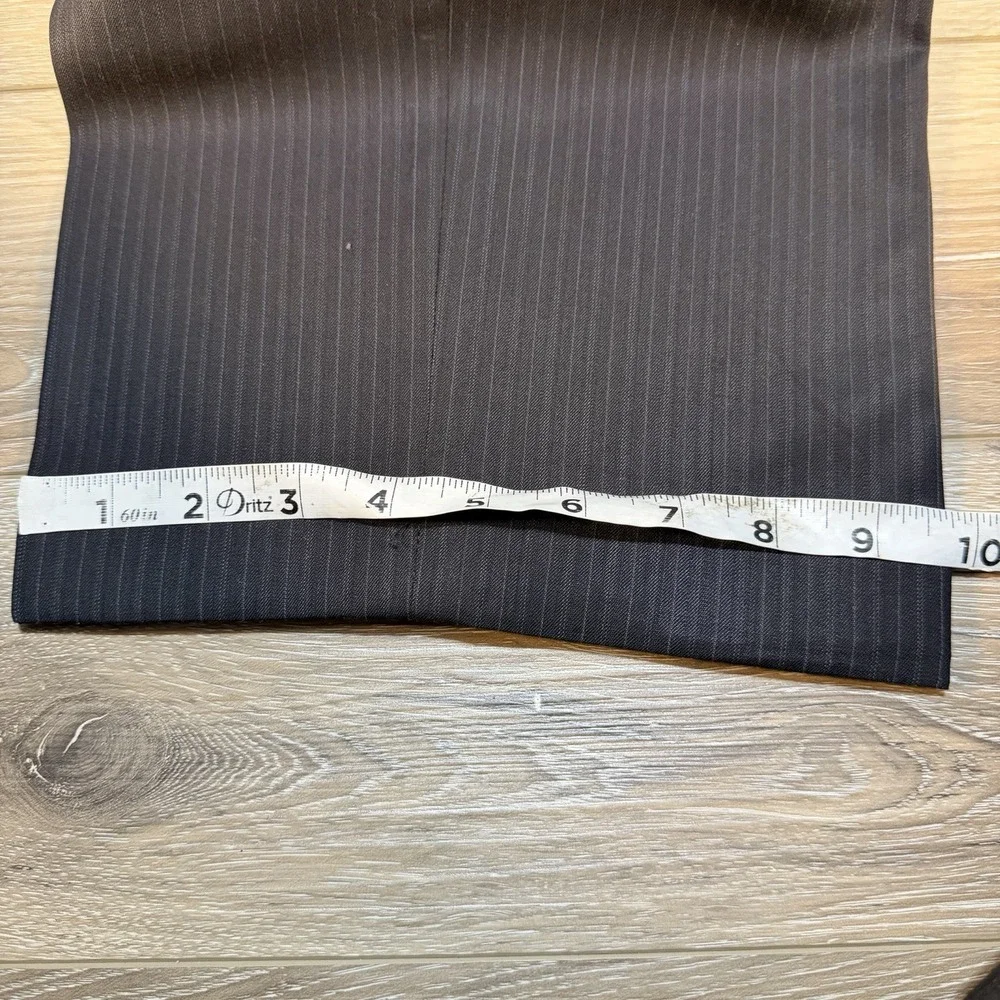 Mens Oscar De La Renta Black Wool Pinstripe Suit Sz 42R Blazer‎ 36x30 Pants