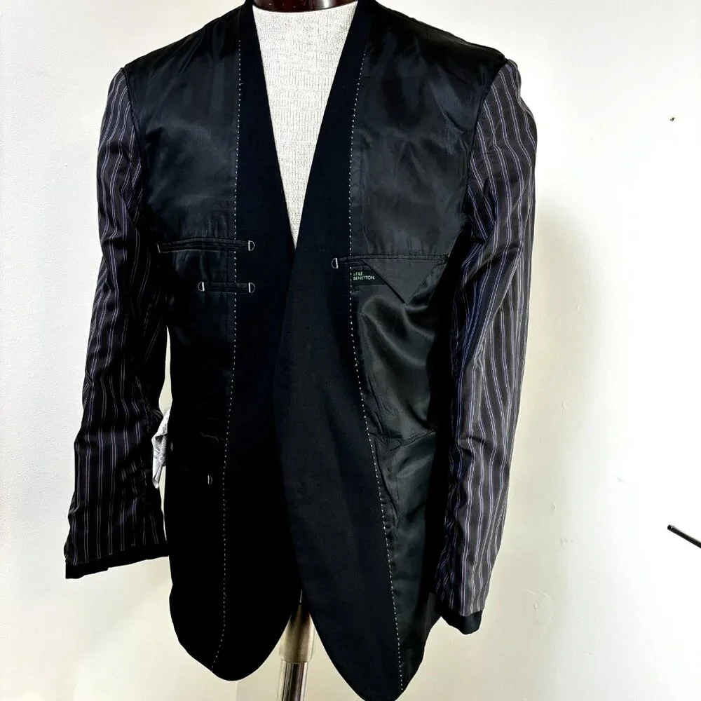 Stile Benetton Sport Coat Blazer 50 EU/40-41 US Wool‎ Blend Slim Fit Suit Jacket
