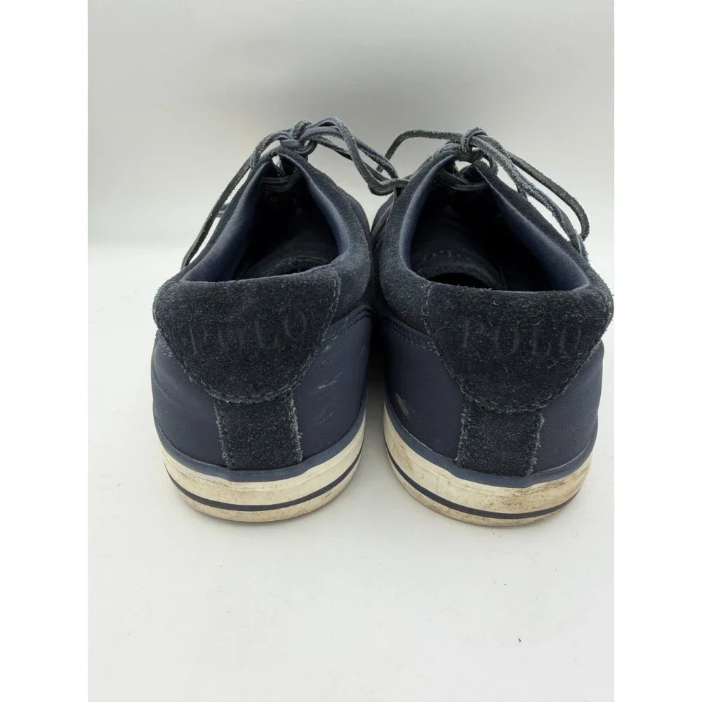Polo Ralph Lauren Vaughn Sneakers Men's 10D Navy Suede Canvas Lace Up Shoes