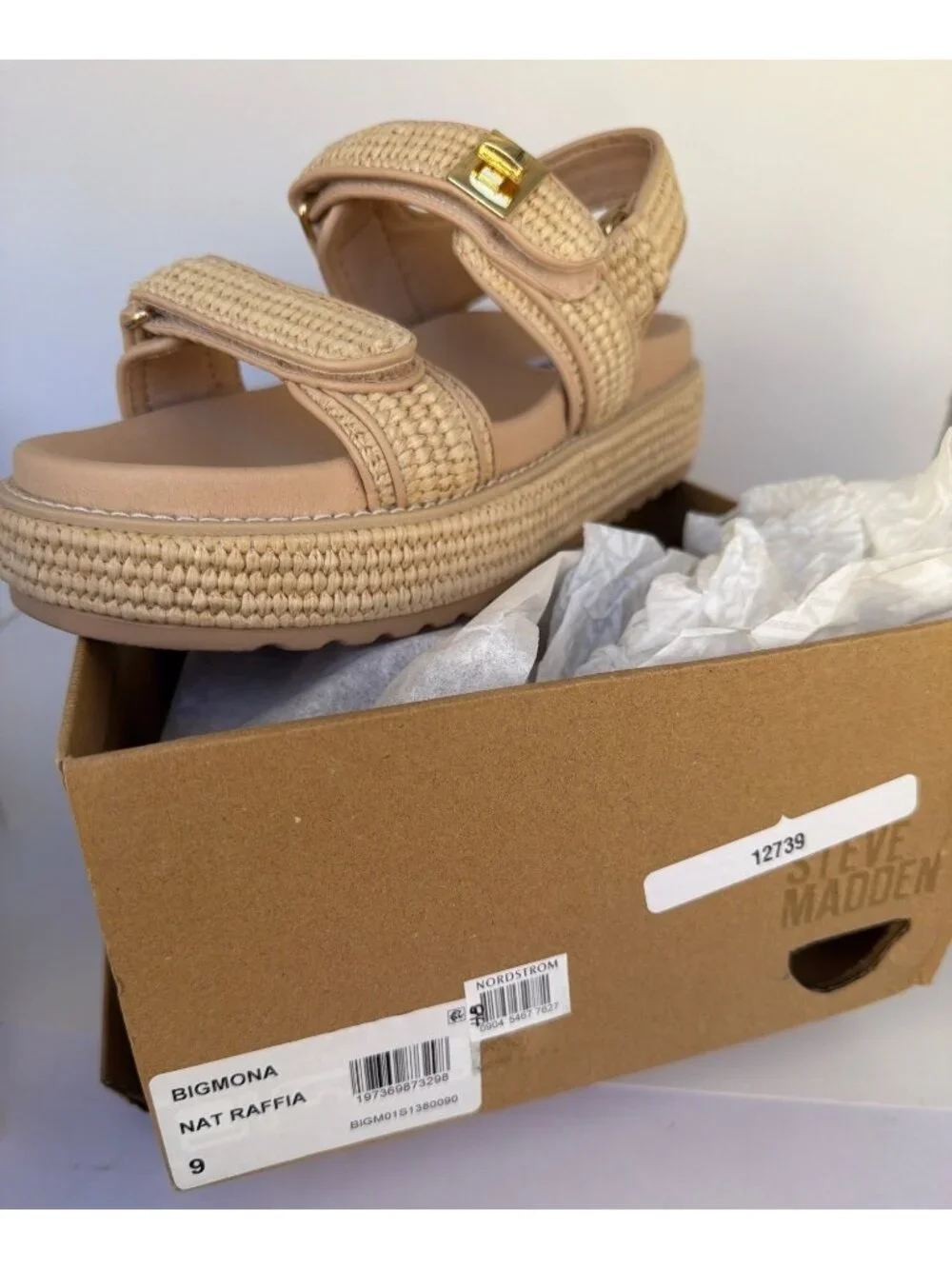 Steve Madden raffia platform
