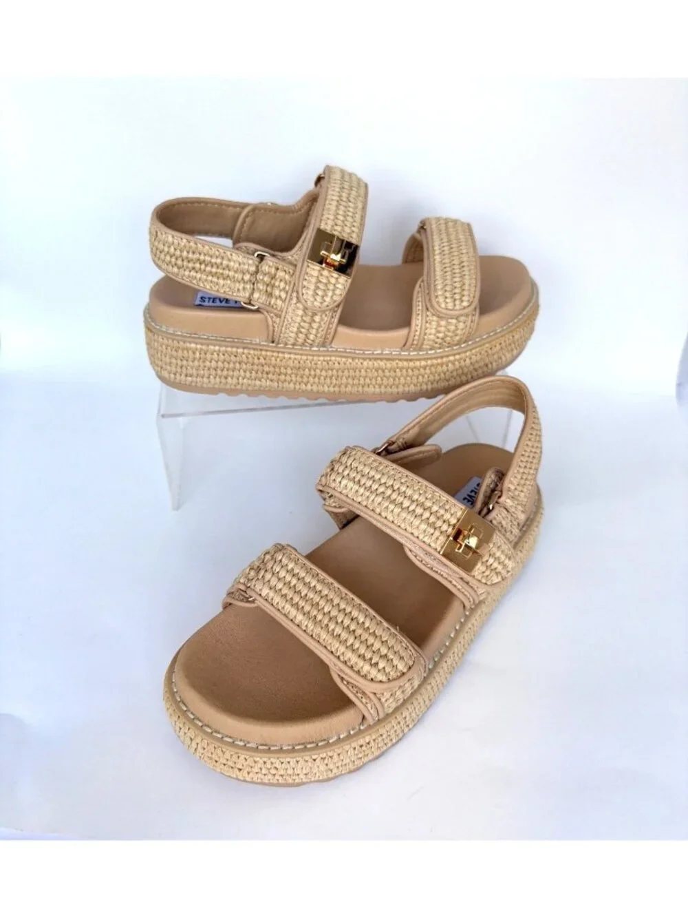 Steve Madden raffia platform