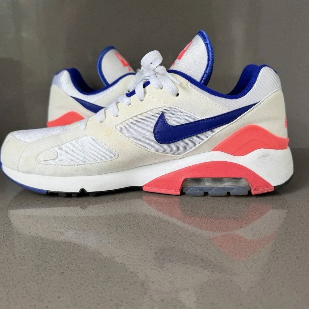 Nike Air Max 180 Ultramarine White Solar Red Men's Size 11 Sneakers 615287-100