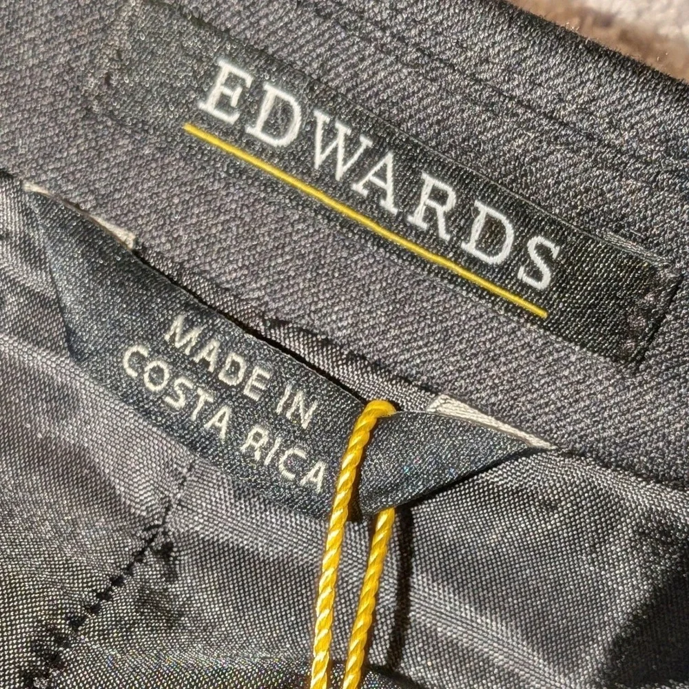 Edwards Mens‎ Black Wool Blend 2-Button Blazer Jacket 6530-900 Size 32R NEW