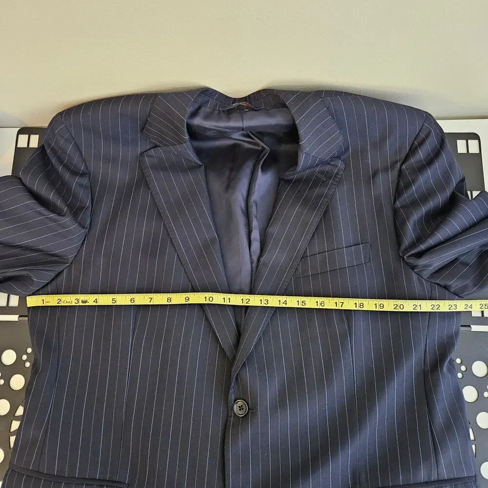 Brooks Brothers Ermenegildo Zegna Wool Blazer Navy Blue Pinstripe | Men's‎ 46 R