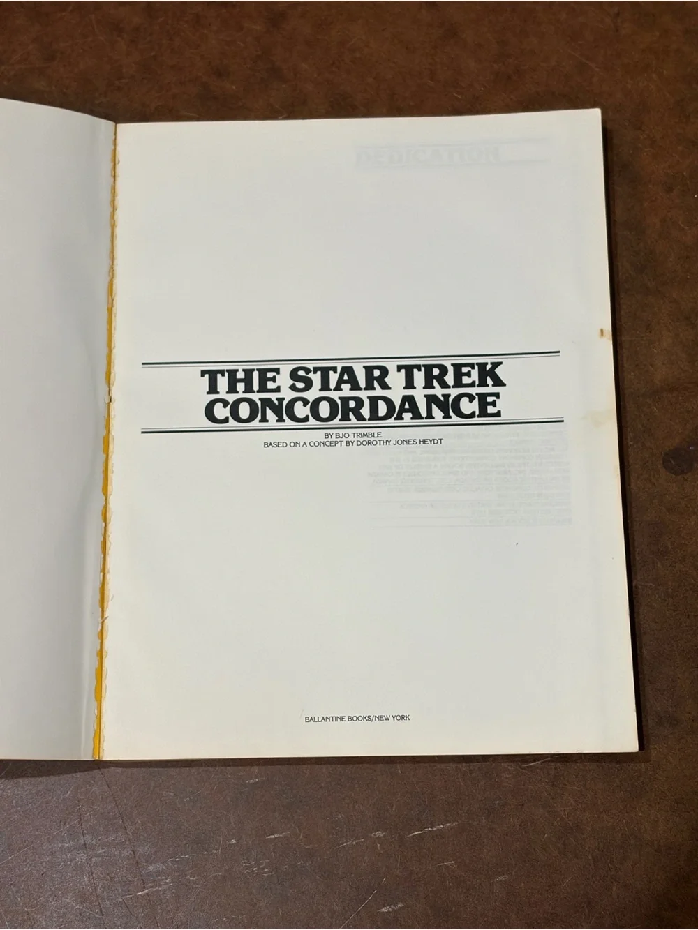 Vinatge-1976 BJO TRIMBLE- Star Trek Concordance- Based on a concept by Dorothy H