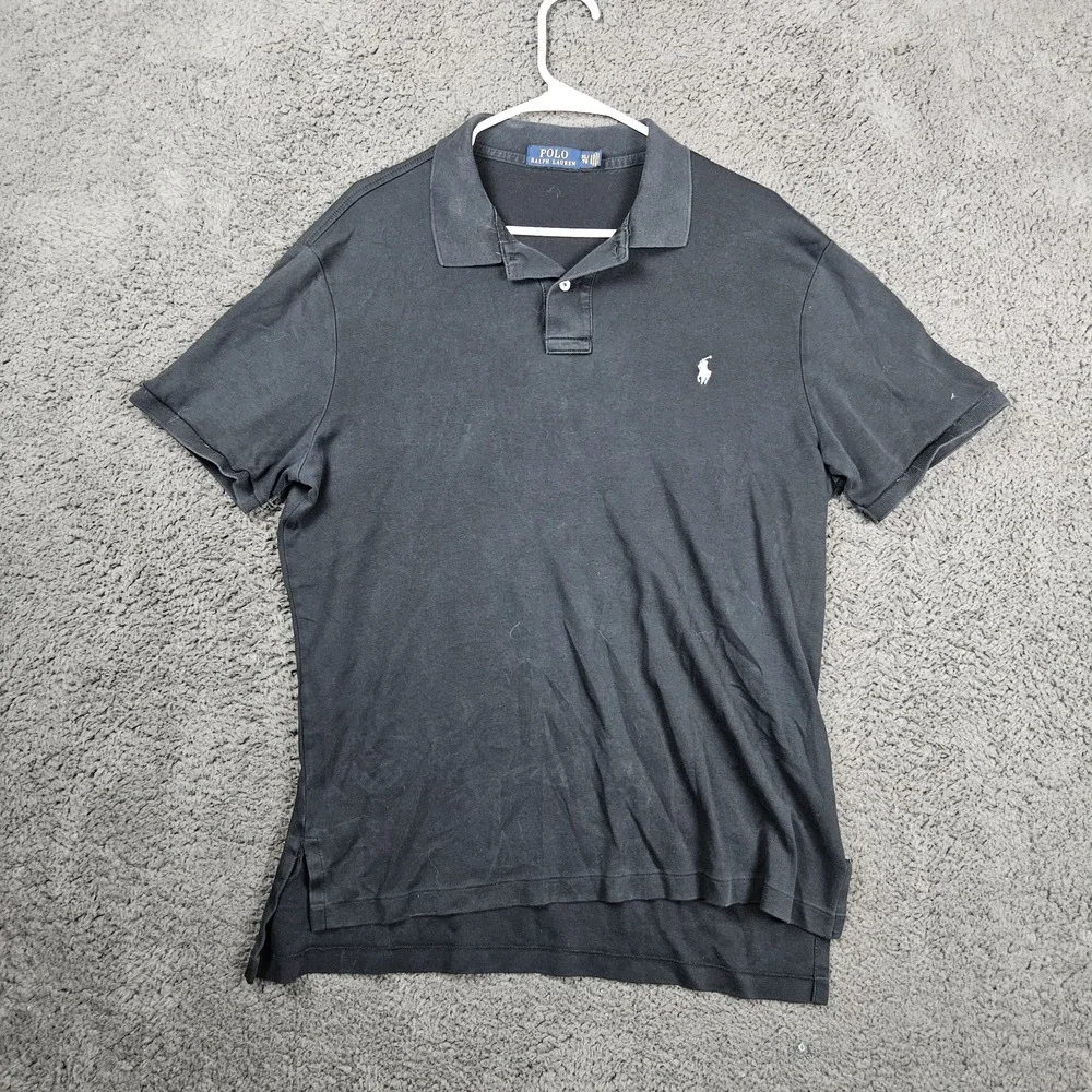 POLO RALPH‎ LAUREN Polo Shirt Mens XL Black Short Sleeve Collared Preppy Casual