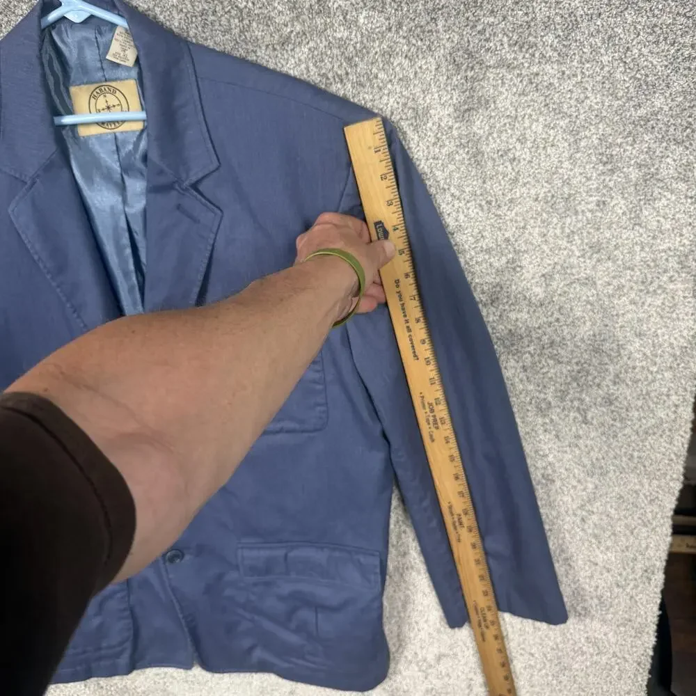 Haband Travelers Blazer Mens XL Blue Multi Pocket Travel Sport Coat Jacket