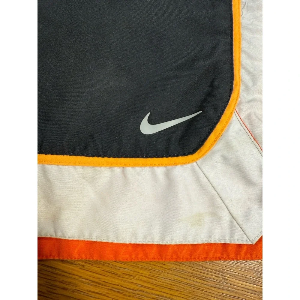 Nike Swim Trunks Men's Large Gray Orange Mesh Lined Board Shorts‎ Drawstring