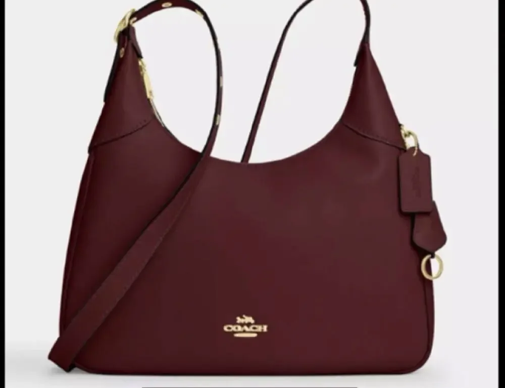 B1-010 COACH CCE48 Ella Convertible Maroon Leather Bag NWT