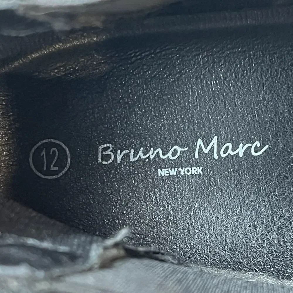 Bruno Marc Mens Sz 12 Chelsea Desert Ankle Boots Black Suede Chukka Slip On Shoe