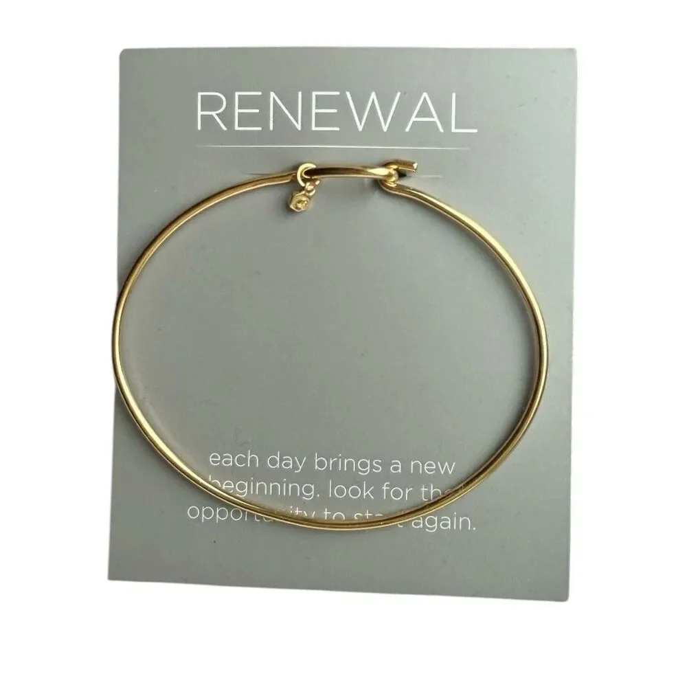 Brand New Womens Origami Owl Core Line Gold Tear Drop Bangle Bracelet Retired