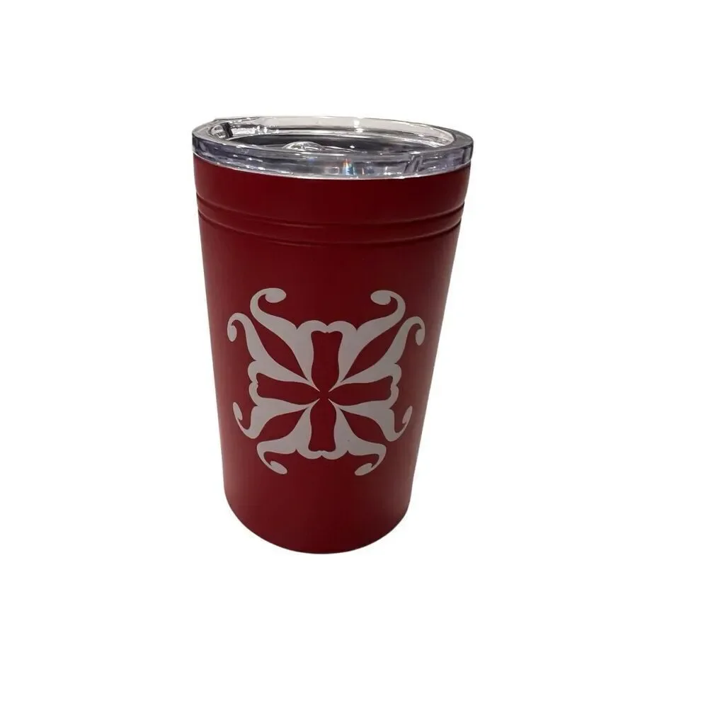 Rustic Cuff 12 oz Thermal Tumbler Stainless Steel Drink Cup with Clear Spill Red