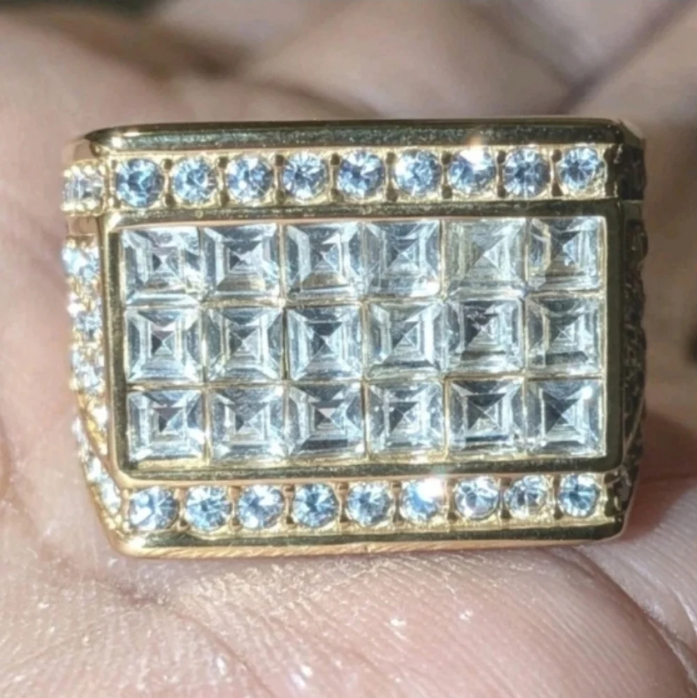 Mens Stainless Steel Hip Hop Ring Size 12