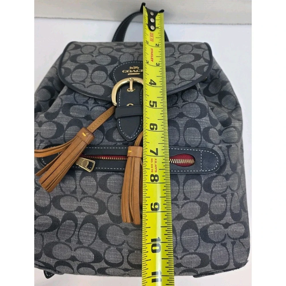 Coach Kleo Backpack in signature chambray w‎ smooth leather details B2257-C8162