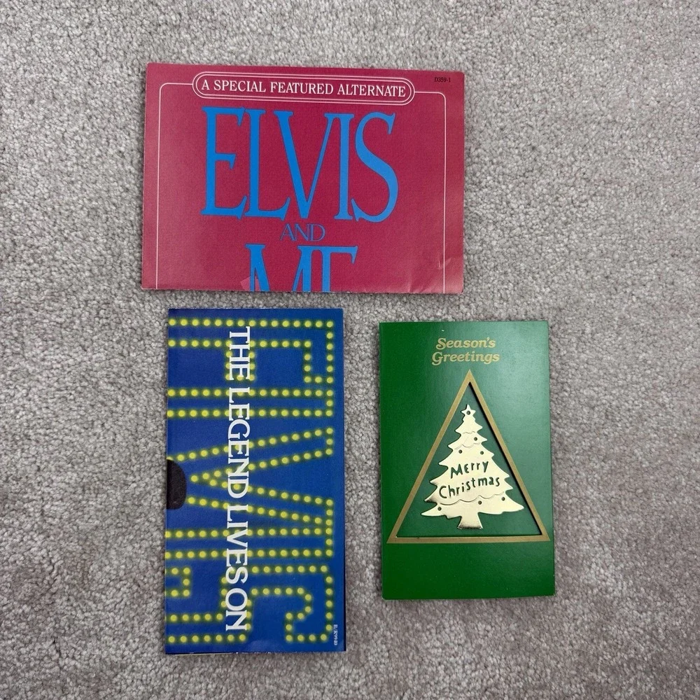 VTG‎ Readers Digest Gold Christmas Tree Ornament With Elvis Presley Items Insert