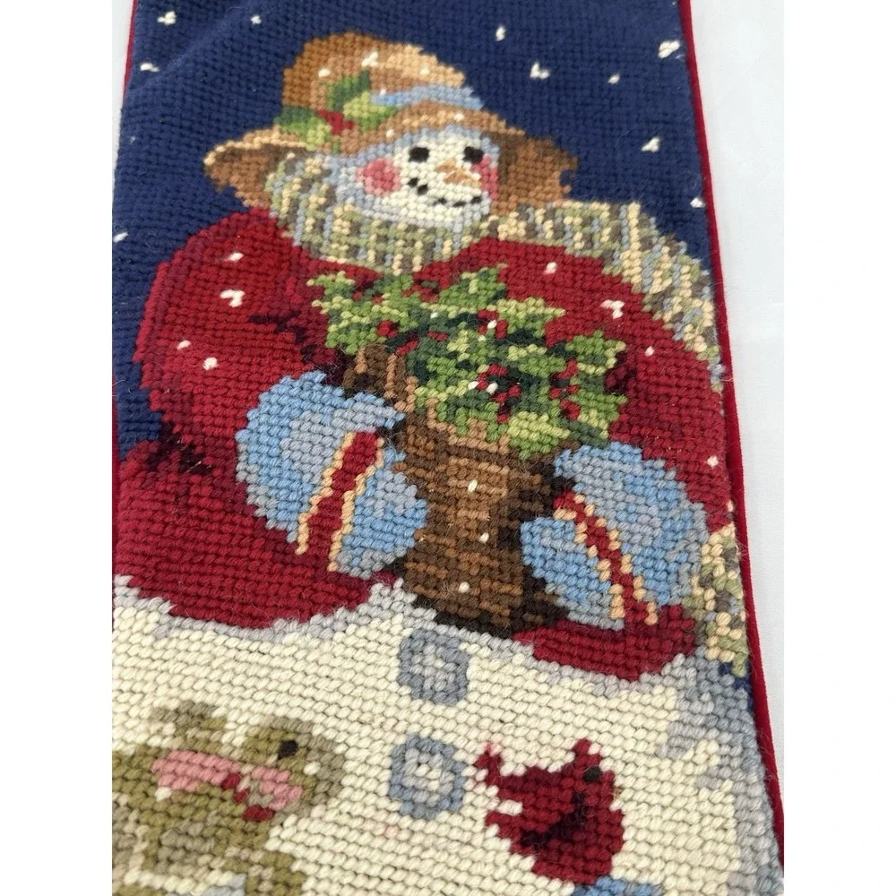Let it Snow Needlepoint‎ Christmas Stocking Snow women 21