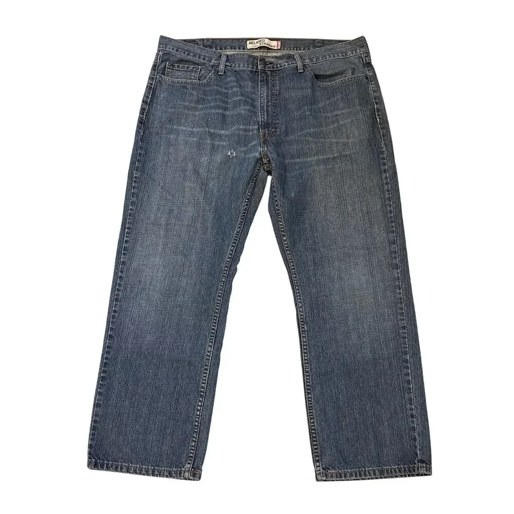 Levis 559 Jeans Mens 42x30 Blue Relaxed Fit Straight Leg Distressed Y2K *READ*