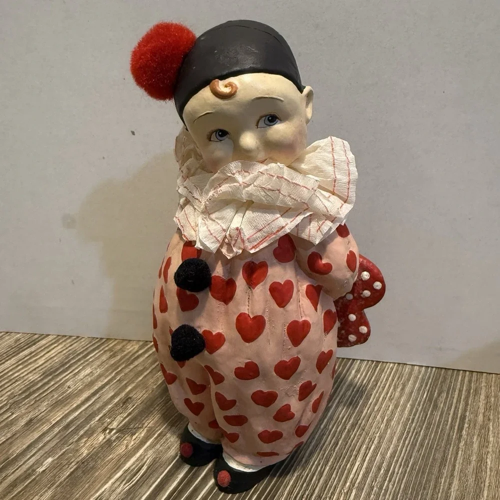 RARE Bethany Lowe Mary‎ Engelbreit Paper Mache figurine SWEET VALENTINE CLOWN